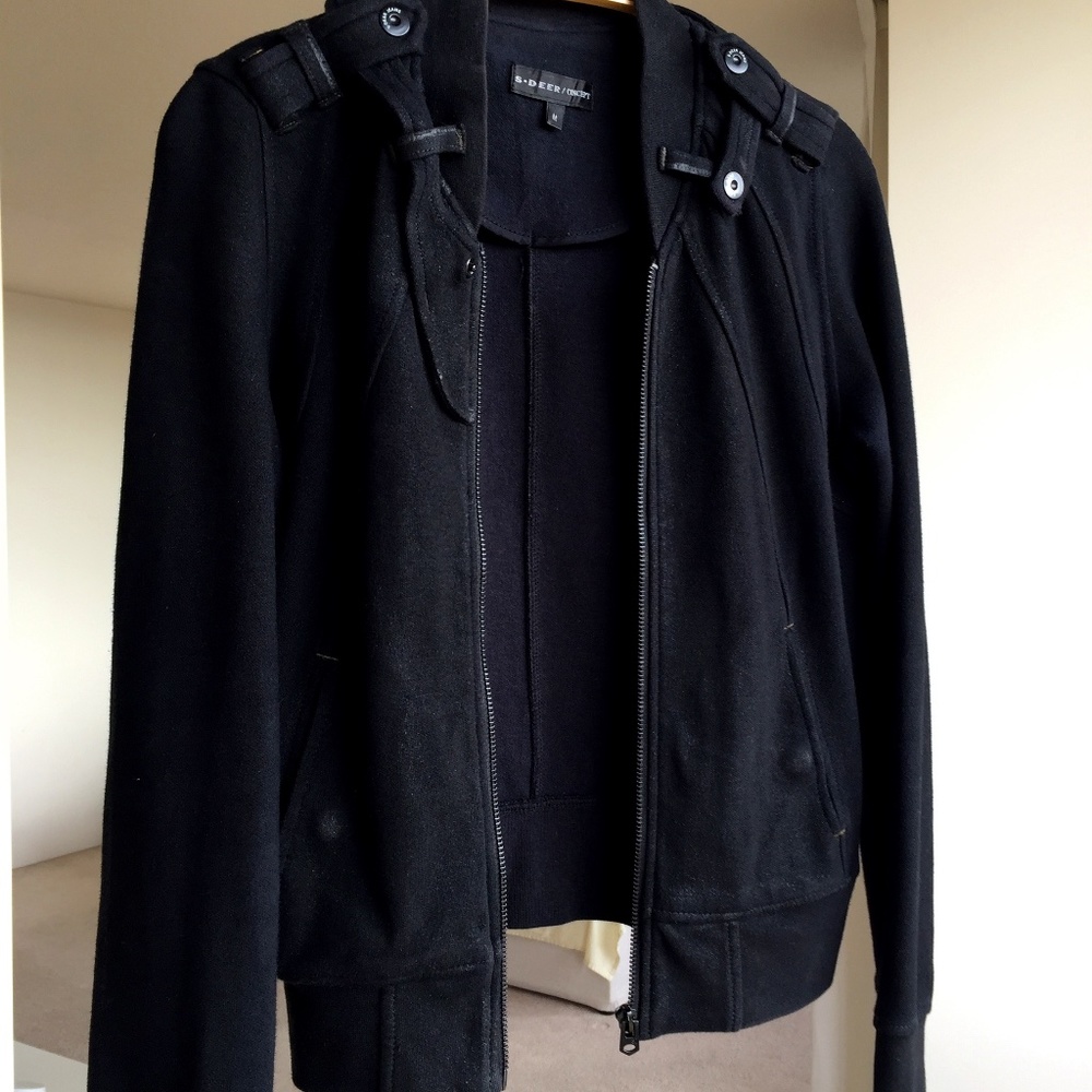 SDEER | Short Jean Jacket Black Size XS